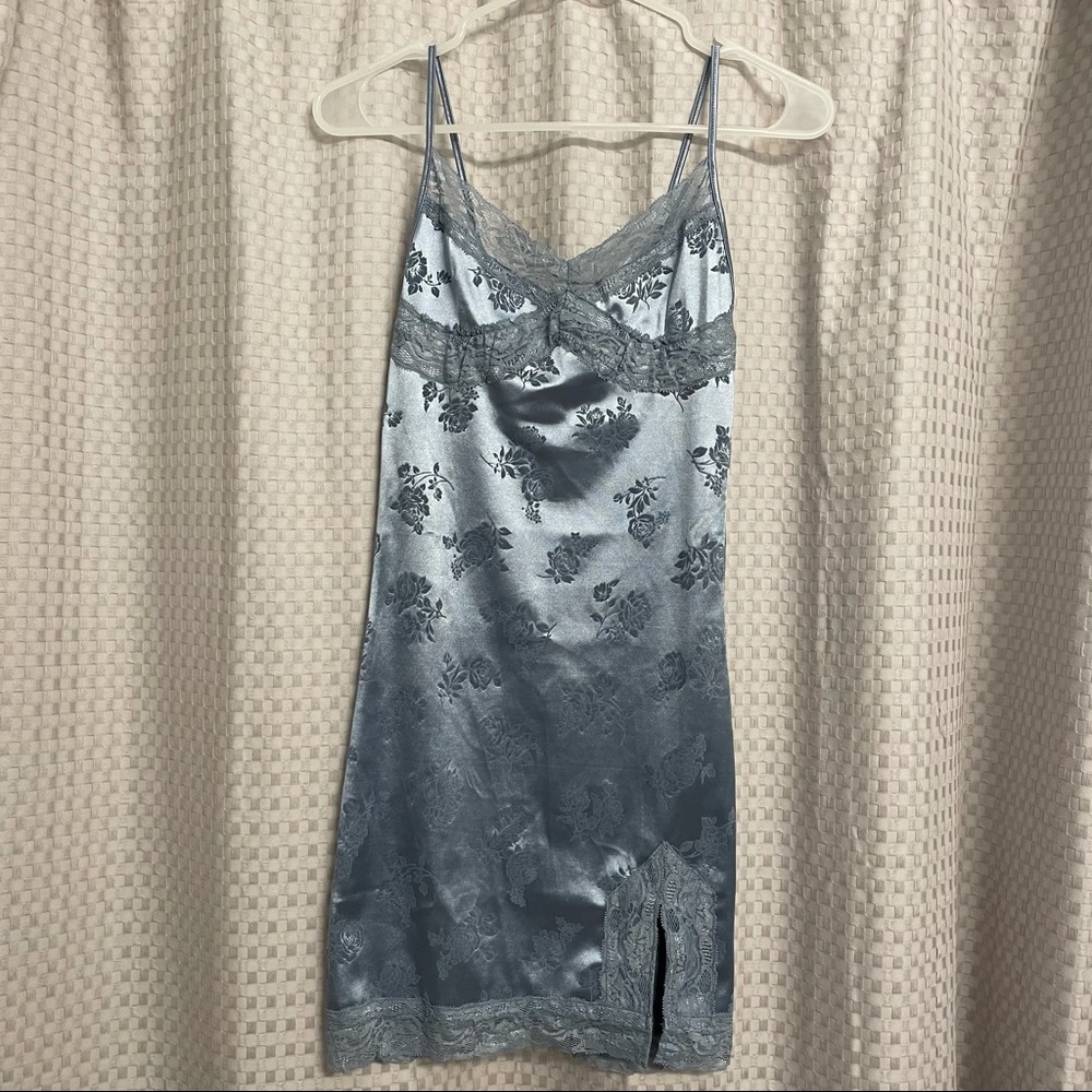 Motel Rocks Coti Bodycon Dress in Rose Flock Silver Blue